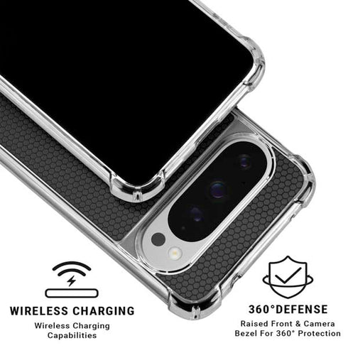 Specialty Vinyl Black Hex Texture Google Pixel 10 Pro XL Clear Case